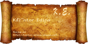 Kántor Edina névjegykártya
